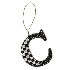 Monogram Beaded C Ornament