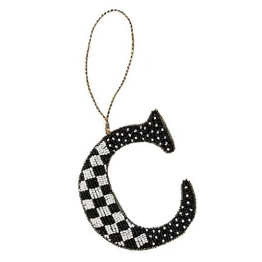 Monogram Beaded C Ornament