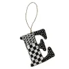 Monogram Beaded E Ornament