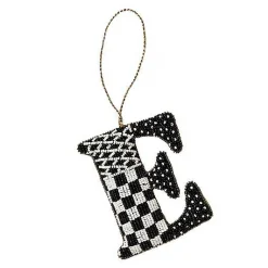 Monogram Beaded E Ornament