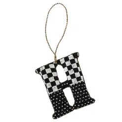 Monogram Beaded H Ornament