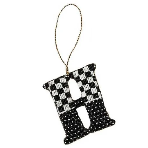 Monogram Beaded H Ornament
