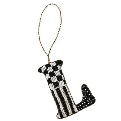 Monogram Beaded L Ornament
