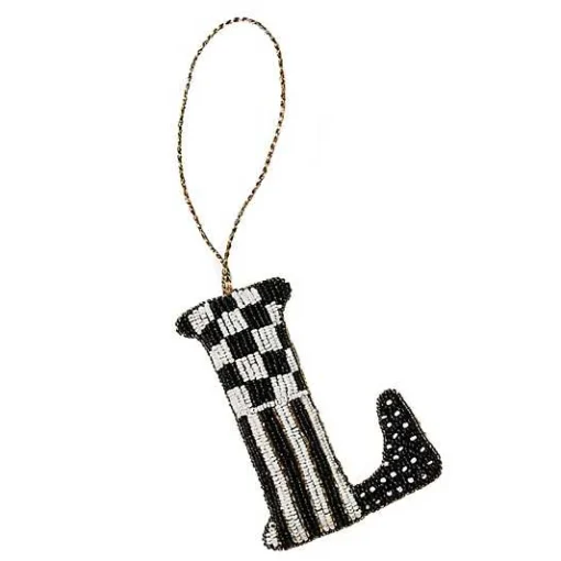 Monogram Beaded L Ornament