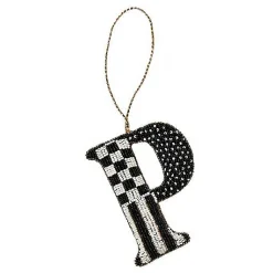 Monogram Beaded P Ornament