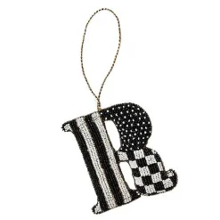 Monogram Beaded R Ornament