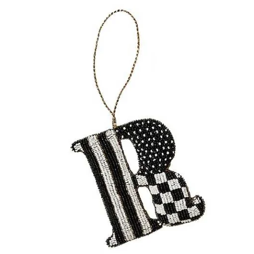 Monogram Beaded R Ornament