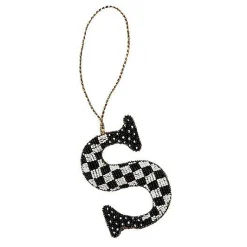Monogram Beaded S Ornament