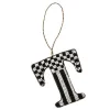 Monogram Beaded T Ornament