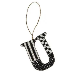 Monogram Beaded U Ornament