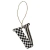 Monogram Beaded V Ornament