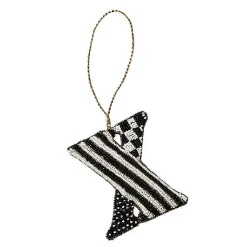 Monogram Beaded X Ornament