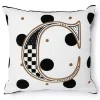 Monogram C Beaded Throw Pillow