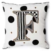 Monogram F Beaded Throw Pillow
