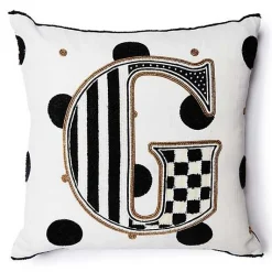 Monogram G Beaded Throw Pillow