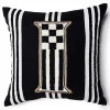 Monogram I Beaded Throw Pillow