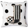 Monogram J Beaded Throw Pillow