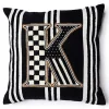 Monogram K Beaded Throw Pillow