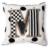 Monogram M Beaded Throw Pillow