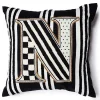Monogram N Beaded Throw Pillow