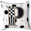 Monogram P Beaded Throw Pillow