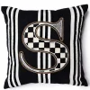 Monogram S Beaded Throw Pillow