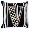 Monogram V Beaded Throw Pillow