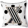 Monogram X Beaded Throw Pillow