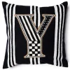 Monogram Y Beaded Throw Pillow