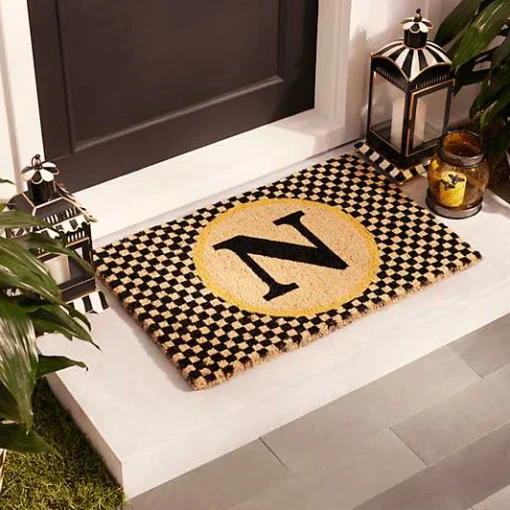 Monogrammed N Entrance Mat