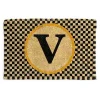 Monogrammed V Entrance Mat