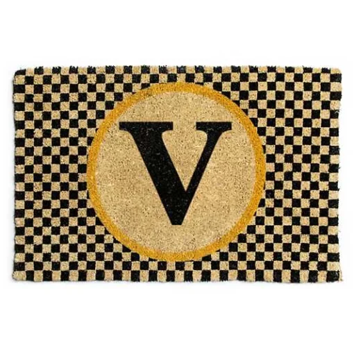 Monogrammed V Entrance Mat