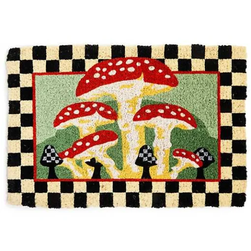 Mushroom  Check Border Entrance Mat