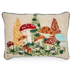 Mushroom Embellished Lumbar Pillow