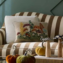 Mushroom Embellished Lumbar Pillow