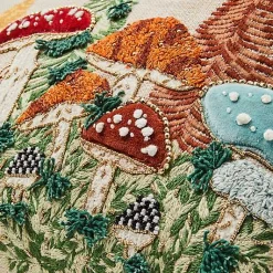 Mushroom Embellished Lumbar Pillow