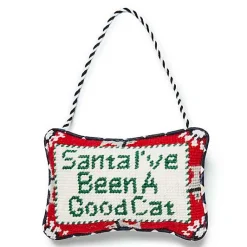 Needlepoint Cat Lover Ornament