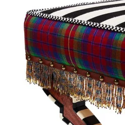On Wall Street Stripe Cushioned Accent Stool