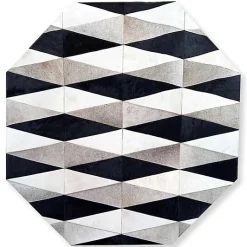 Parallelogram Hair On Hide 6' Octagon Rug