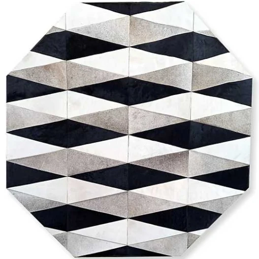 Parallelogram Hair On Hide 6' Octagon Rug