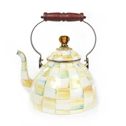 Parchment Check 3 Quart Tea Kettle