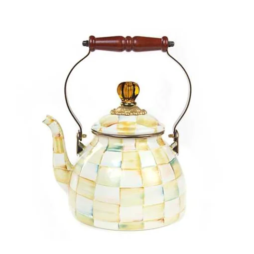 Parchment Check 2 Quart Tea Kettle