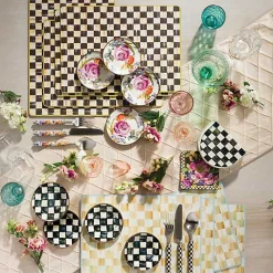 Parchment Check Cork Back Placemats, Set of 4
