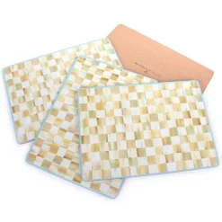 Parchment Check Cork Back Placemats, Set of 4