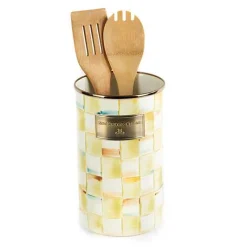 Parchment Check Utensil Holder