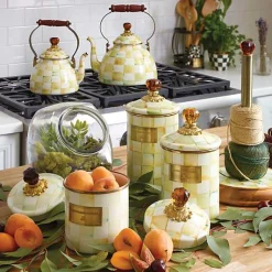 Parchment Check Wood Paper Towel Holder