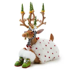 Patience Brewster Dash Away Sitting Blitzen Reindeer Figure
