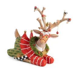 Patience Brewster Dash Away Sitting Prancer Reindeer Figure