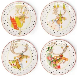 Patience Brewster Dash Away Dessert Plates, Set of 4