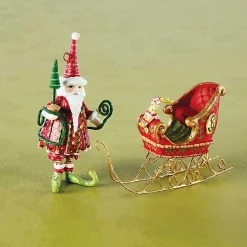 Patience Brewster Dash Away Santa Mini Ornaments Set